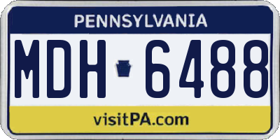 PA license plate MDH6488