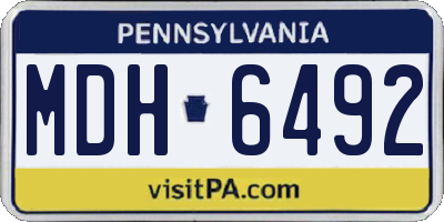 PA license plate MDH6492
