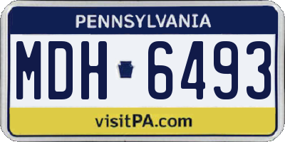 PA license plate MDH6493