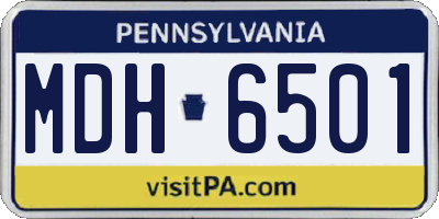PA license plate MDH6501