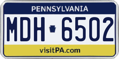 PA license plate MDH6502