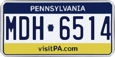 PA license plate MDH6514