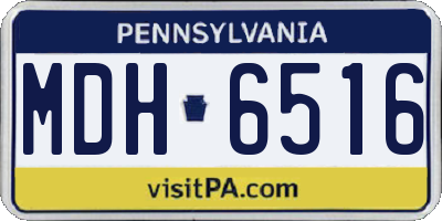 PA license plate MDH6516