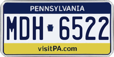 PA license plate MDH6522