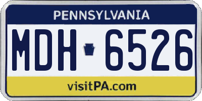 PA license plate MDH6526
