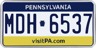PA license plate MDH6537