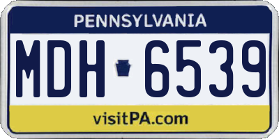 PA license plate MDH6539