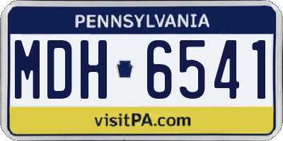 PA license plate MDH6541