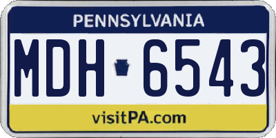 PA license plate MDH6543