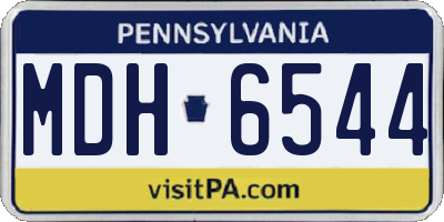 PA license plate MDH6544