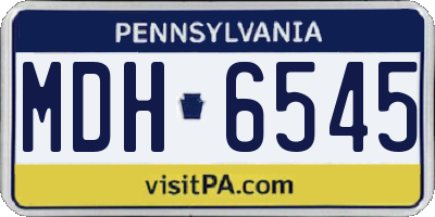 PA license plate MDH6545