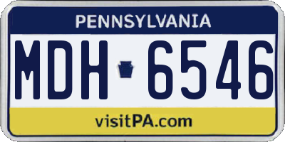 PA license plate MDH6546