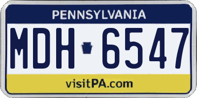 PA license plate MDH6547