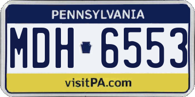 PA license plate MDH6553