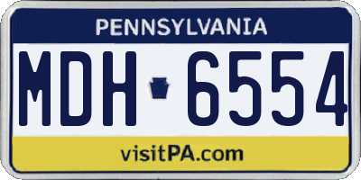 PA license plate MDH6554