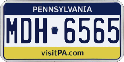 PA license plate MDH6565