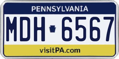 PA license plate MDH6567