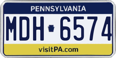 PA license plate MDH6574