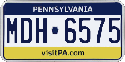 PA license plate MDH6575
