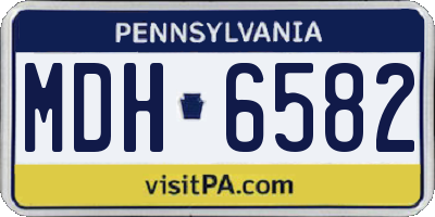 PA license plate MDH6582