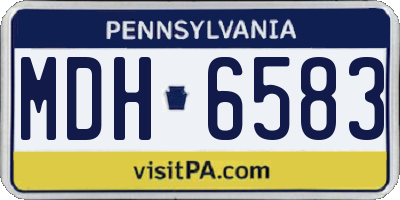 PA license plate MDH6583