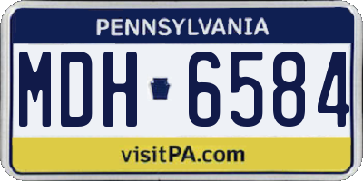 PA license plate MDH6584