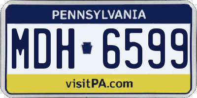 PA license plate MDH6599