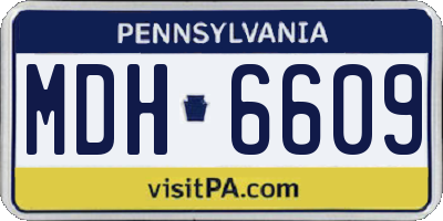 PA license plate MDH6609
