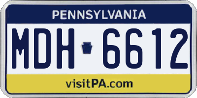 PA license plate MDH6612
