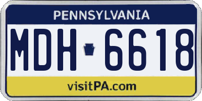 PA license plate MDH6618