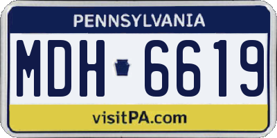 PA license plate MDH6619