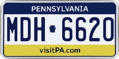 PA license plate MDH6620