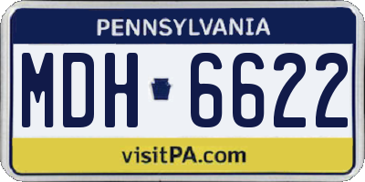 PA license plate MDH6622