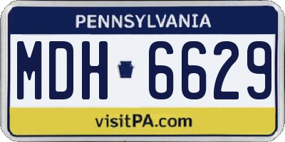 PA license plate MDH6629