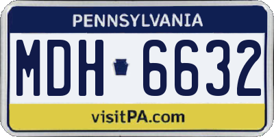 PA license plate MDH6632