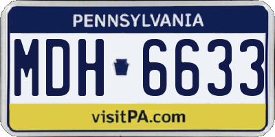 PA license plate MDH6633