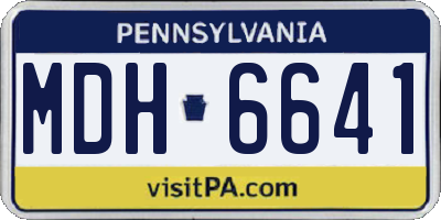 PA license plate MDH6641