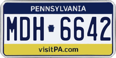 PA license plate MDH6642