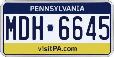 PA license plate MDH6645