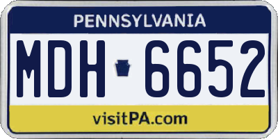 PA license plate MDH6652