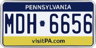 PA license plate MDH6656