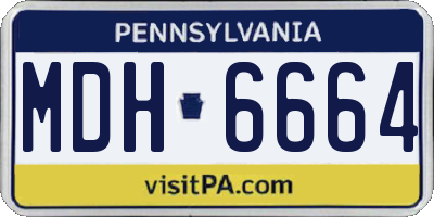 PA license plate MDH6664