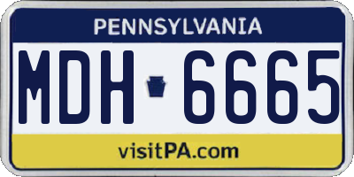 PA license plate MDH6665