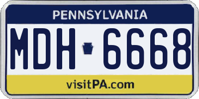 PA license plate MDH6668