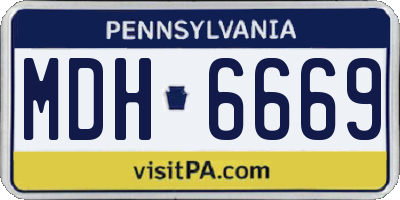 PA license plate MDH6669