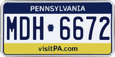 PA license plate MDH6672