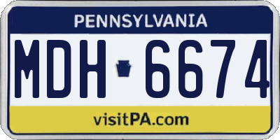 PA license plate MDH6674