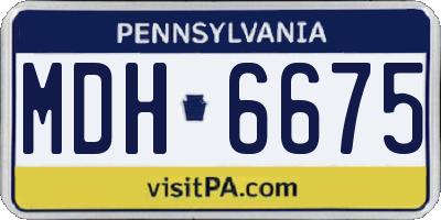PA license plate MDH6675