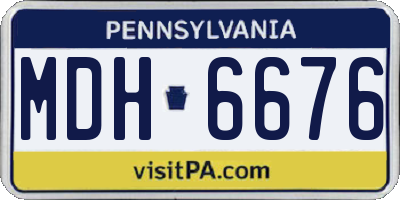 PA license plate MDH6676
