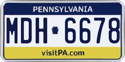PA license plate MDH6678